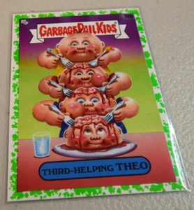2021 GARBAGE PAIL KIDS GPK FOOD FIGHT GREEN PARALLEL THIRD-HELPING THEO 10b - Picture 1 of 2