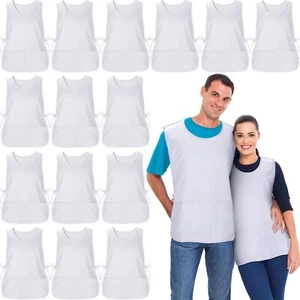 15 Pcs Cobbler Apron Smock Apron with 2 Deep Pockets and Side Ties Unisex Apr... - Picture 1 of 7
