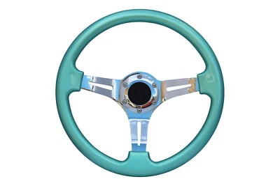 Mint Green Chrome TS aftermarket sports steering wheel 6x70mm PCD - Image 1 of 2