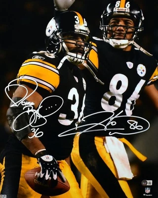Foto assinada por Jerome Bettis Hines Ward Pittsburgh Steelers 16x20 - Beckett com holograma - Imagem 1 de 4