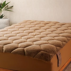 Faux Fur Fitted Mattress Pad Quilted Bottom Sheet, Fluffy Mattress Protector ... - Bild 1 von 7