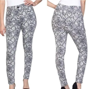 Seven7 Tummyless High Rise Skinny Jeans Womens 12 Snakeskin Gray White Edgy Fall - Picture 1 of 8