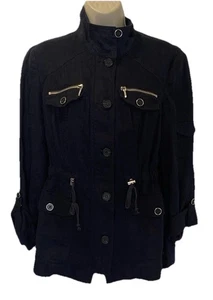 INC International Concepts XS Dark Blue Utility Jacket 25-374-03 - Picture 1 of 9