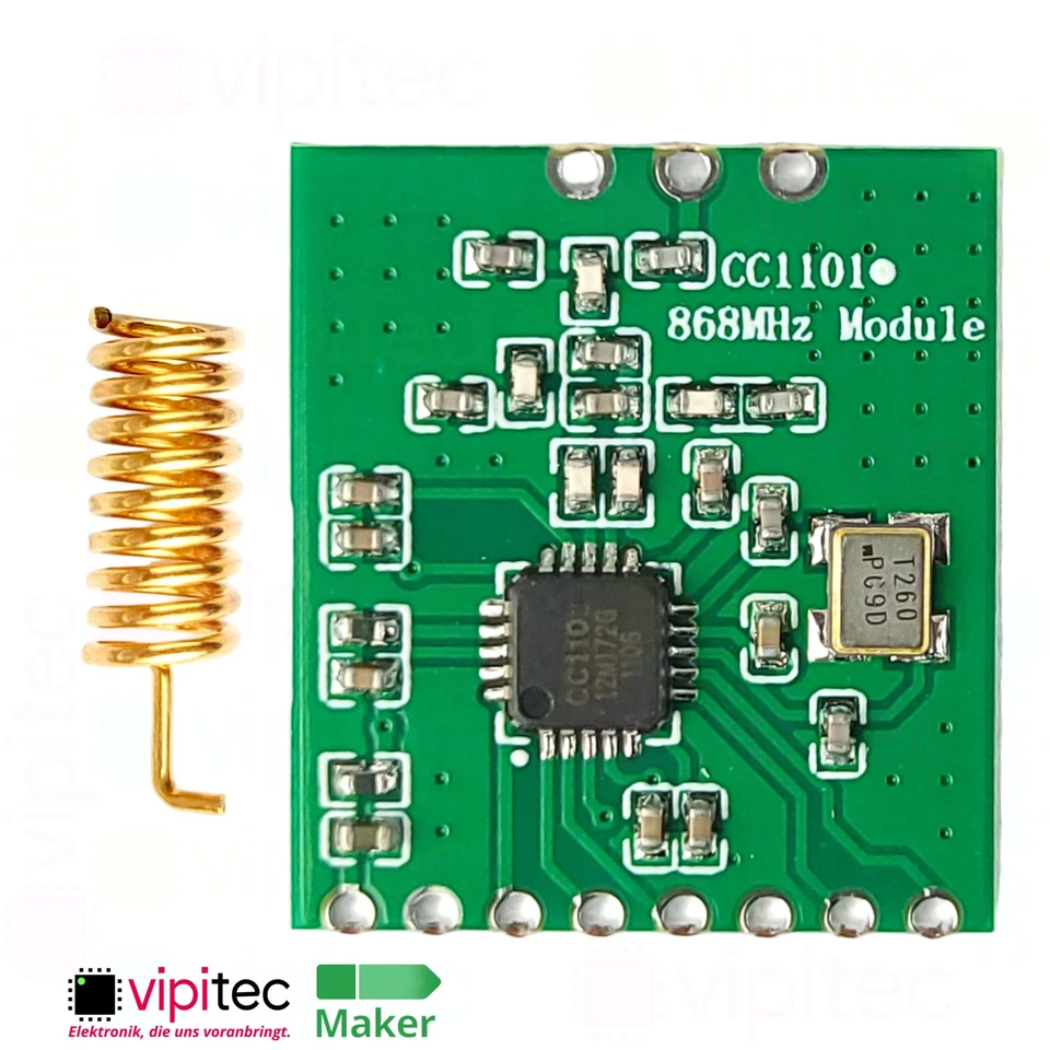CC1101 868 MHz Funk-Transceiver Modul | ✅ 3,3V ✅ 1,8V 863..870MHz 500 kBit/s SPI - Bild 1 von 1