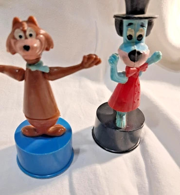 RARO 1960 Kohner Push Puppets HUCKLEBERRY HOUND (defecto) y MR. JINKS (Pixie/Dixie) Foto 1 de 4