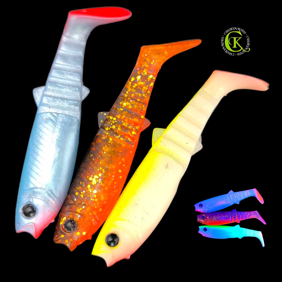 KÖDERBOX 3x 8cm Shad Soft Gummifisch Kauli Uklei Stint Easy Ukel Kunstköder Gummiköder