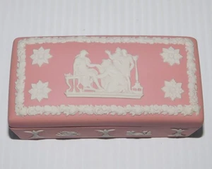 WEDGWOOD PINK JASPERWARE TRINKET BOX #1 - Picture 1 of 4