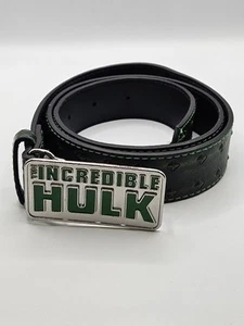 The Incredible Hulk Marvel Vintage Green And Black Belt And Buckle - Picture 1 of 10
