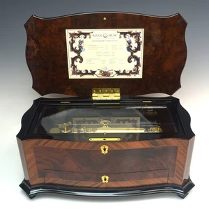 REUGE Inlaid case 72 valves 5 cylinders 15 songs Music Box Authentic FromJapan - Picture 1 of 10
