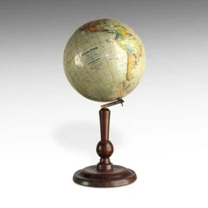 TERRESTRIAL GLOBE KOKAI LAJOS HUNGARY PAPER GORES PLASTER WOOD EARLY 20TH C. - Bild 1 von 3