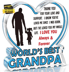 Placa Acrílica Cumpleaños Día del Padre Abuelo Papá Regalos de Nieta, Abuelo - Imagen 1 de 7