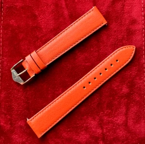 Reloj Genuino Original YVES SAINT LAURENT Correa de Cuero Naranja 16 mm Con Hebilla - Imagen 1 de 9