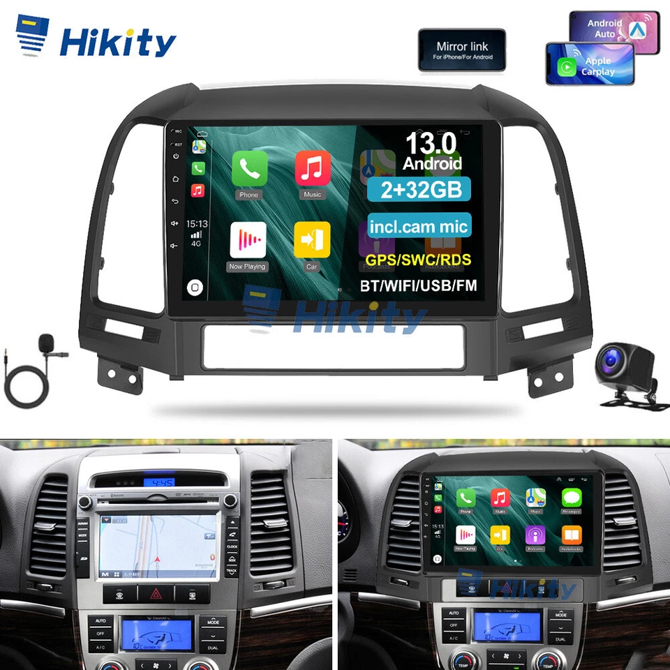 2+32GB Carplay Android 15 Autoradio GPS SAT Navi BT Für Hyundai Santa Fe II 2 CM - Bild 1 von 4