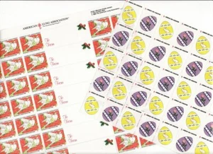 1990 ALA National Design U.S Christmas Seals & U.S Spring Seals Sheet Collection - Imagen 1 de 3