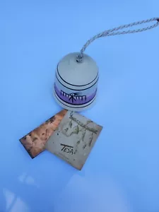 Vintage Tesa Southwestern Hand Painted Pottery Wind Chime Symbols Copper Striker - Picture 1 of 8