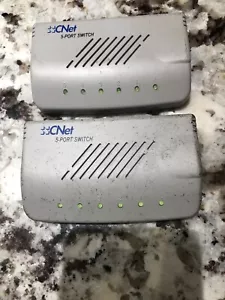 CNet Technology Two (2) 5-Port Ethernet External Switch 18-1K-H500CF No Adapter - Picture 1 of 2