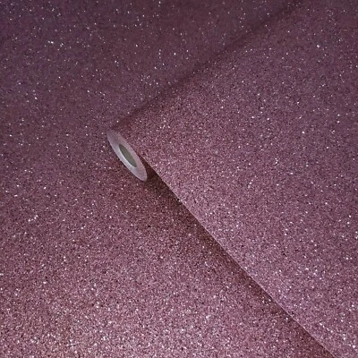 Pearl sparkle magenta pink Chip Stone Natural real Mica Wallpaper Plain Textured - Image 1 of 4