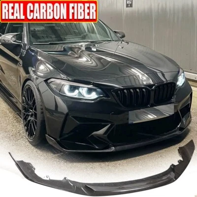 Parachoques delantero de carbono real para BMW F87 M2 Competition M2C 2018-20 alerón labial barbilla Foto 1 de 4