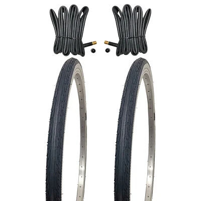 2x 26x1 3/8 Zoll Fahrradreifen Weisswand 37-590 Kujo inkl. Schläuche AV 40 mm - Bild 1 von 4