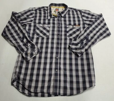 Camisa de vestir Paul Frank manga larga XLarge XL a cuadros azul marino marrón azul para hombre’s Foto 1 de 4