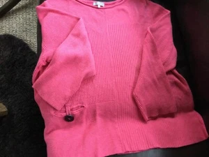 Habitat Mixed Stitch Knit Sweater Top Womens XL Coral Pink 100% Cotton - Picture 1 of 7