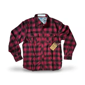 True Grit Flannel Shirt Mens Medium Red Plaid Soft Work Button Up Outdoors NWT - Picture 1 of 7