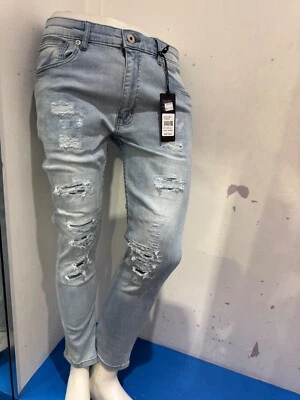 Pantalones de mezclilla ajustados Thread Theory Iceberg color Rip & Repair Foto 1 de 4