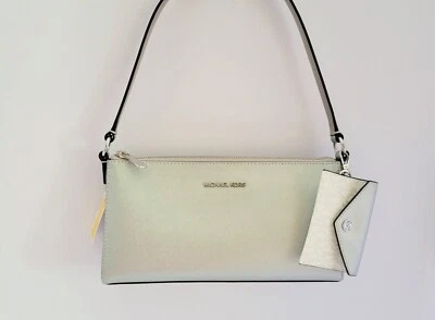 Michael Kors Vincent Medium Pouchette Card Case Silver Shoulder Handbag Metallic - Image 1 of 4