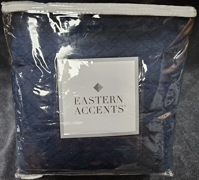 Покрывало Eastern Accents Queen Indigo Briseyda Matelasse 88 x 90 дюймов - снято с производства - Изображение 1 из 4