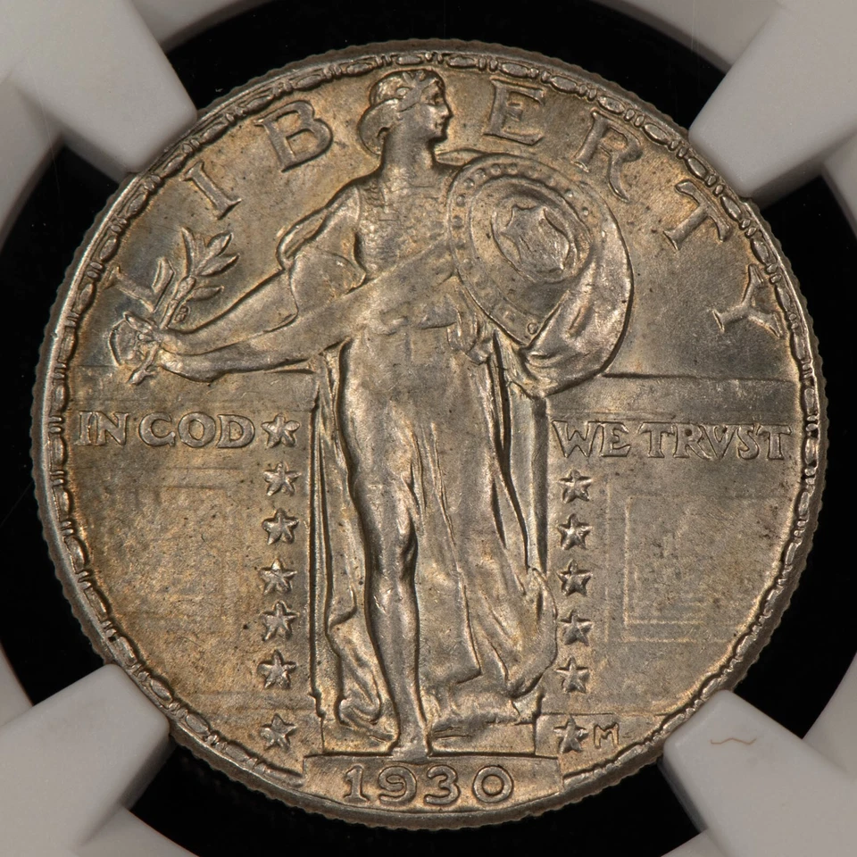 1930 25c Standing Liberty Silver Quarter - Full Head - NGC MS 62 FH - SKU-X6220 - Image 1 of 4