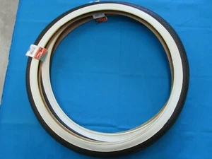 2 Vintage Bicycle Brick Tread White Wall 26" x 2.125" Pair - New - Picture 1 of 7