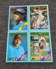 1988 Topps Wax Box Bottom Sheet Nolan Ryan Rickey Henderson Schmidt HOFers #M-P