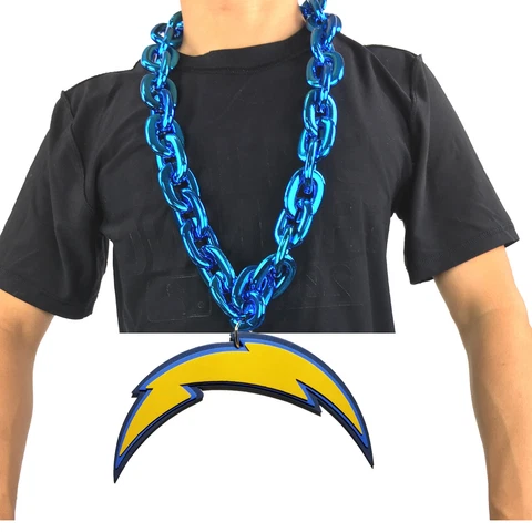 New NFL Los Angeles Chargers Blue Fan Chain Necklace Foam Cover