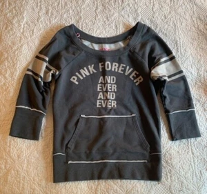 Pink Gray 3/4 Sleeve Sweatshirt Size Small - Picture 1 of 3