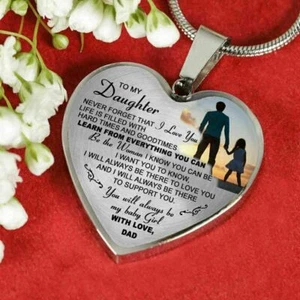 To My Daughter Necklace Heart - Father And Daughter Pendant Gifts From Daddy's - Picture 1 of 5