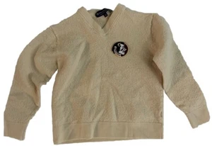 HART SCHAFFNER Marx Boys Extra Fine Merino Wool Sweater FSU NOLES PATCH youth M - Picture 1 of 11