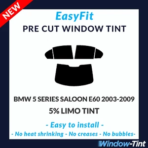 EasyFit Static Pre Cut Tint For BMW 5 Series 4-door E60 2003-09 - 5% Limo Rear - Picture 1 of 3