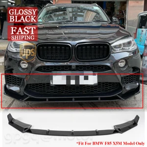 For BMW F85 X5M 2014-2018 R-Style Glossy Black Front Bumper Lip Splitter Spoiler - Foto 1 di 12