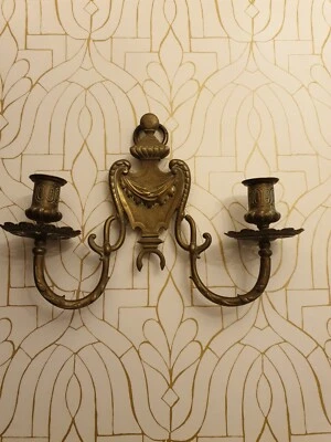 Ancien Bougeoir Mural Empire  Deux Feux en bronze  - Photo 1/4