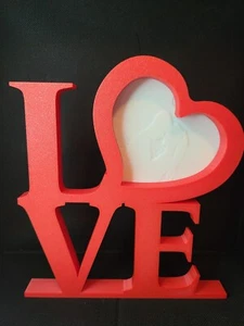 Love Heart Shape Red Frame Lithophane Custom Picture 3d Printed Valentines Day - Picture 1 of 6