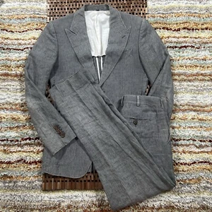 Suitsupply Pure Linen Two Piece Suit Blazer Coat Jacket Pants Slacks Grey 38L - Picture 1 of 10