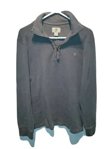 Herren Timberland Pullover M mittelgrau 1/4 Zip Pulli 100% Baumwolle Ripp Langarm - Bild 1 von 9