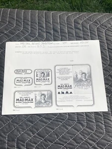 Original 1985 Mad Max: Beyond Thunderdome Movie Advertising *RARE* - Picture 1 of 6