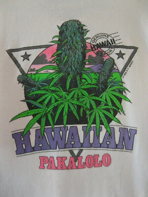 Camiseta de colección rara de 1980 HAWAIIAN PAKALOLO 420 Marijuana Bud L/XL ¡BONITA! Foto 1 de 4