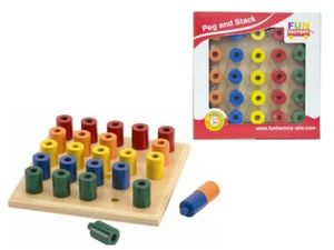 Wooden Peg and Stack Board by Fun Factory - Picture 1 of 1