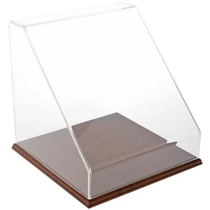Plymor Clear Acrylic Slanted Front Case w/ Hardwood Base, 12" x 12" x 12" - Picture 1 of 1