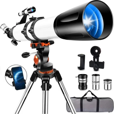 Telescope for Adults High Powered 90mm Aperture 800mm(32X-240X),Refractor Tel... - Image 1 of 4