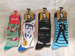 CHOICE: NEW Elvis Presley Socks The King of Rock n' Roll Guitar Adult Size 7-12 - Picture 1 of 18