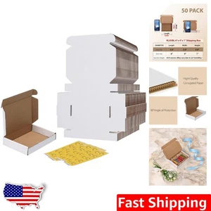 50er Pack 6x4x1 umweltfreundliche Versandkartons | leichte Versandtaschen aus Wellpappe - Bild 1 von 9