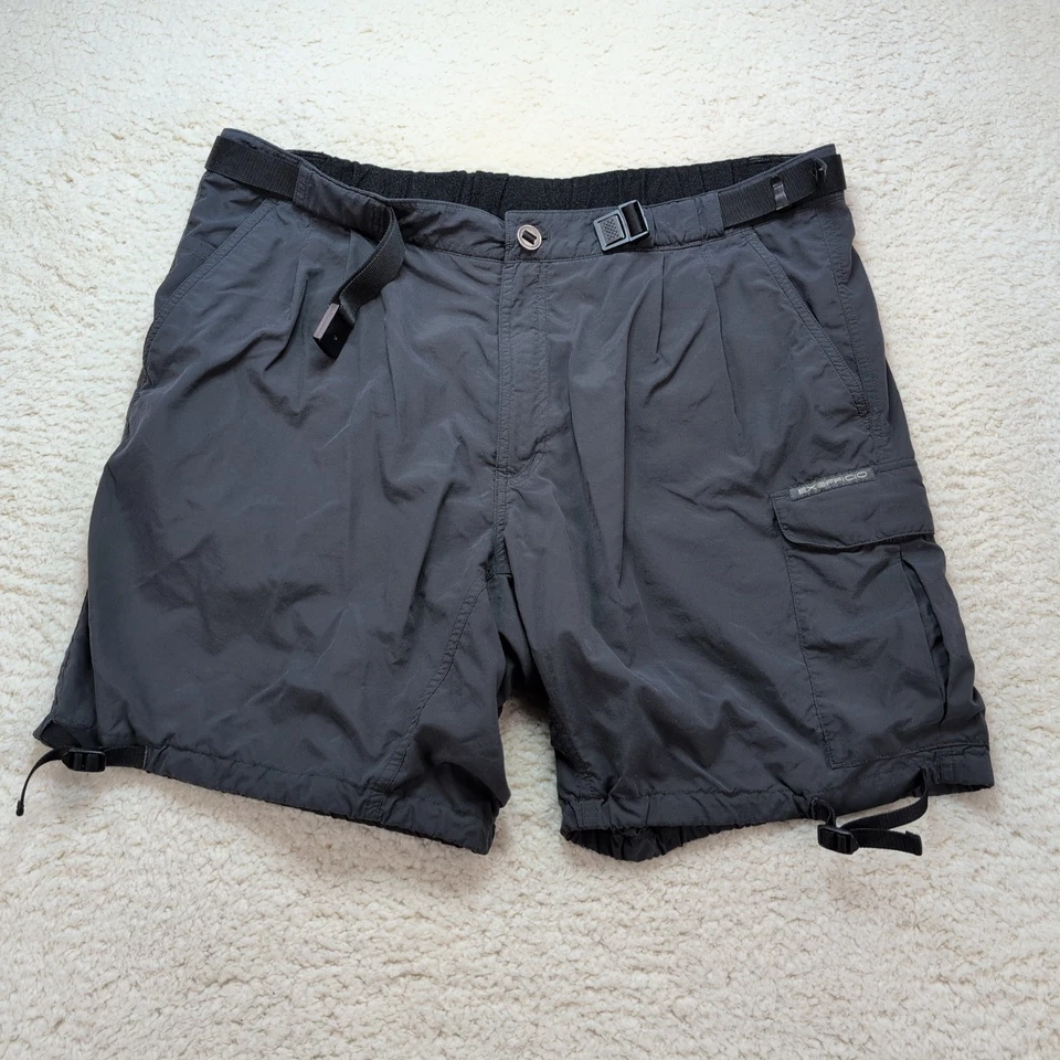 Pantalones Cortos de Senderismo ExOfficio Nylon Gris Para Hombre Talla Grande Secado Rápido Viaje Carga Foto 1 de 4